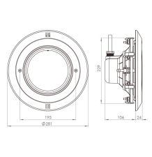 ASTRAL PROYECTOR PARA NICHO LED BLANCA PAR 56 1485LM