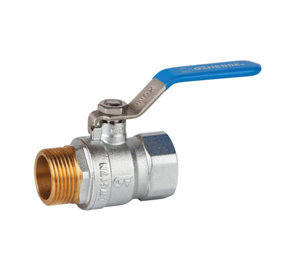 GENEBRE VALVULA ESFERA M-H 1-2-- PALANCA INOX AZUL PN25 PASO TOTAL
