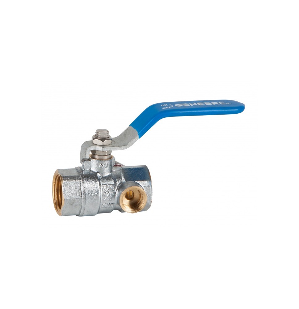 VALVULA ESFERA ROSCAR H-H 3-4-- CON TOMAS LATERALES -PALANCA AZUL-