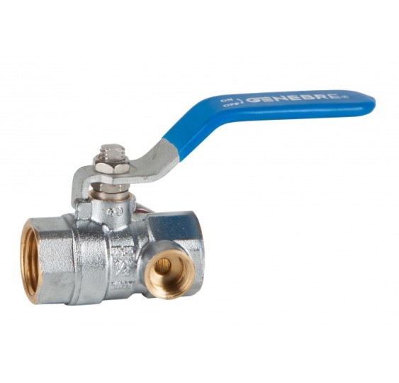 VALVULA ESFERA ROSCAR H-H 3-4-- CON TOMAS LATERALES -PALANCA AZUL-
