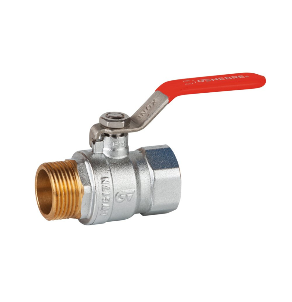 GENEBRE VALVULA ESFERA M-H 1 1-4-- PALANCA INOX ROJA PN25 PASO TOTAL