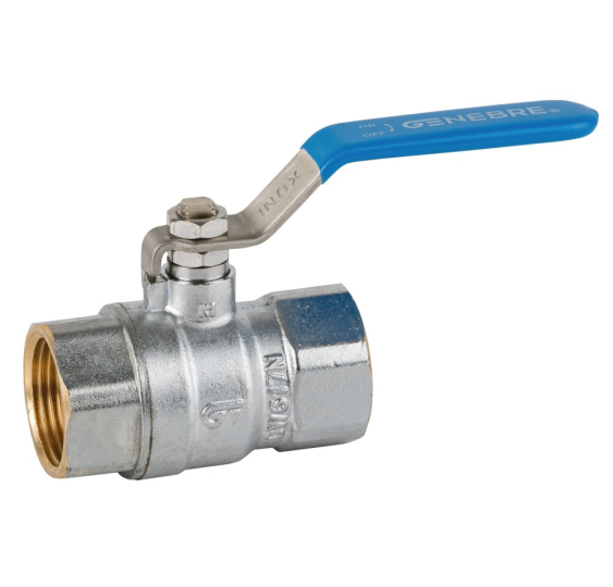 GENEBRE VALVULA ESFERA H-H 2 1-2-- PALANCA INOX AZUL PN25 PASO TOTAL
