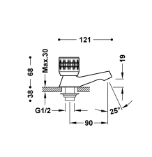 TRES ESSENTIAL ESE-23 GRIFO LAVABO INDIVIDUAL AGUA FRIA