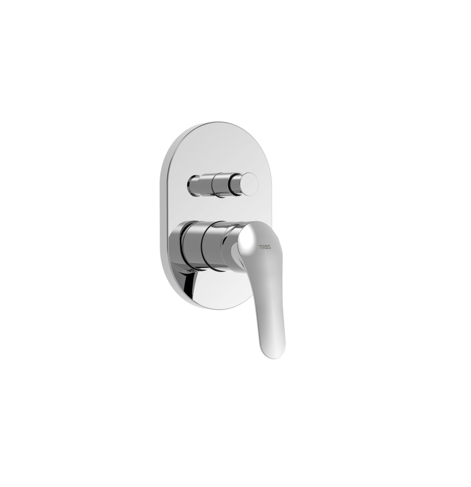 TRES BASE PLUS MONOMANDO EMPOTRADO DE 2 VIAS PARA BAÑERA Y DUCHA CROMO