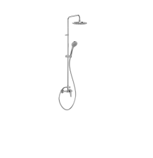 TRES BASE PLUS CONJUNTO MONOMANDO MURAL DE 2 VIAS PARA DUCHA- ROCIADOR DE DUCHA ORIENTABLE- Ø 250 MM CROMO