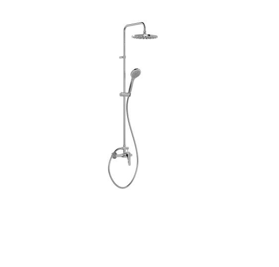 TRES BASE PLUS CONJUNTO MONOMANDO MURAL DE 2 VIAS PARA DUCHA- ROCIADOR DE DUCHA ORIENTABLE- Ø 250 MM CROMO