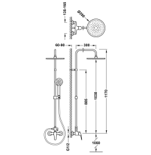 TRES BASE PLUS CONJUNTO MONOMANDO MURAL DE 2 VIAS PARA DUCHA- ROCIADOR DE DUCHA ORIENTABLE- Ø 250 MM CROMO