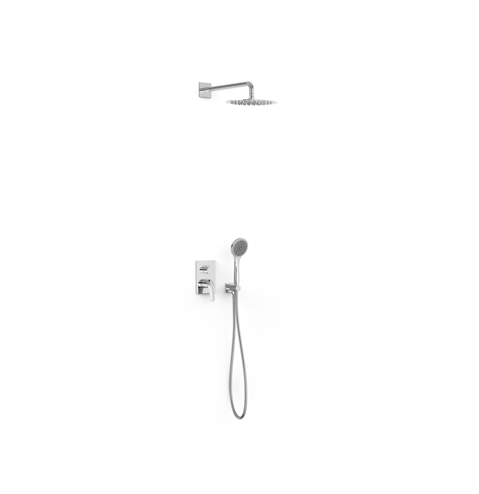 TRES BASE PLUS RAPID-BOX CONJUNTO MONOMANDO EMPOTRADO DE 2 VIAS PARA DUCHA- BRAZO A PARED CON ROCIADOR DE DUCHA ORIENTABLE Y DE 