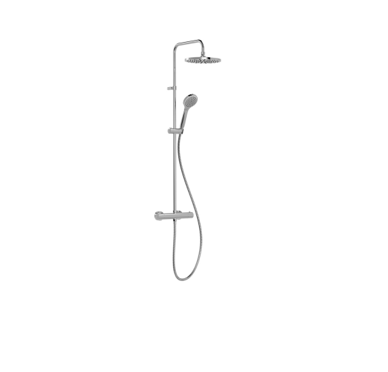 TRES BASE PLUS CONJUNTO TERMOSTATICO MURAL DE 2 VIAS PARA DUCHA- ROCIADOR DE DUCHA ORIENTABLE- Ø 250 MM CROMO