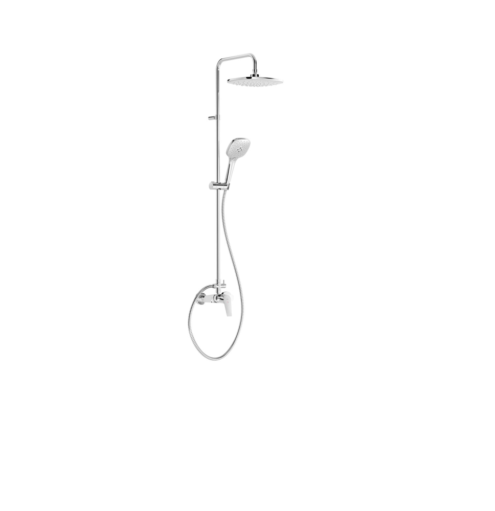 TRES CANIGO-TRESCONJUNTO DE GRIFO MONOMANDO MURAL DE 2 VIAS PARA DUCHA CON ROCIADOR DE DUCHA ORIENTABLE- 242X242 MM CROMO
