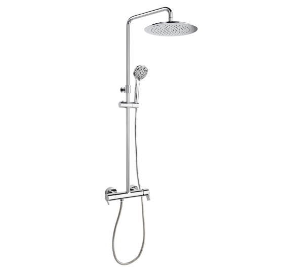 RAMON SOLER BLAUTHERM COLUMNA DUCHA TELESCOPICA MONOMANDO ROCIADOR D300MM ABS CROMADO
