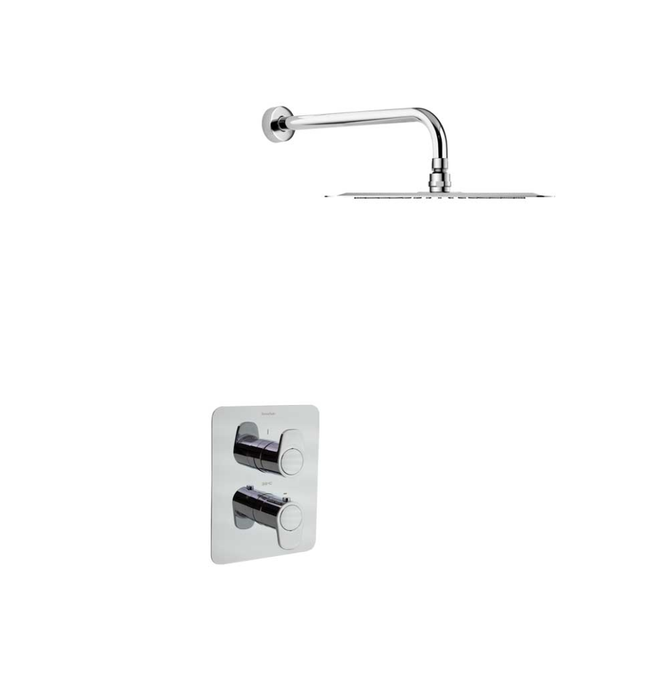 RAMON SOLER ALEXIA CONJUNTO TERMOSTATICO EMPOTRADO 1 VIA CON ROCIADOR METALICO 250CM CROMO