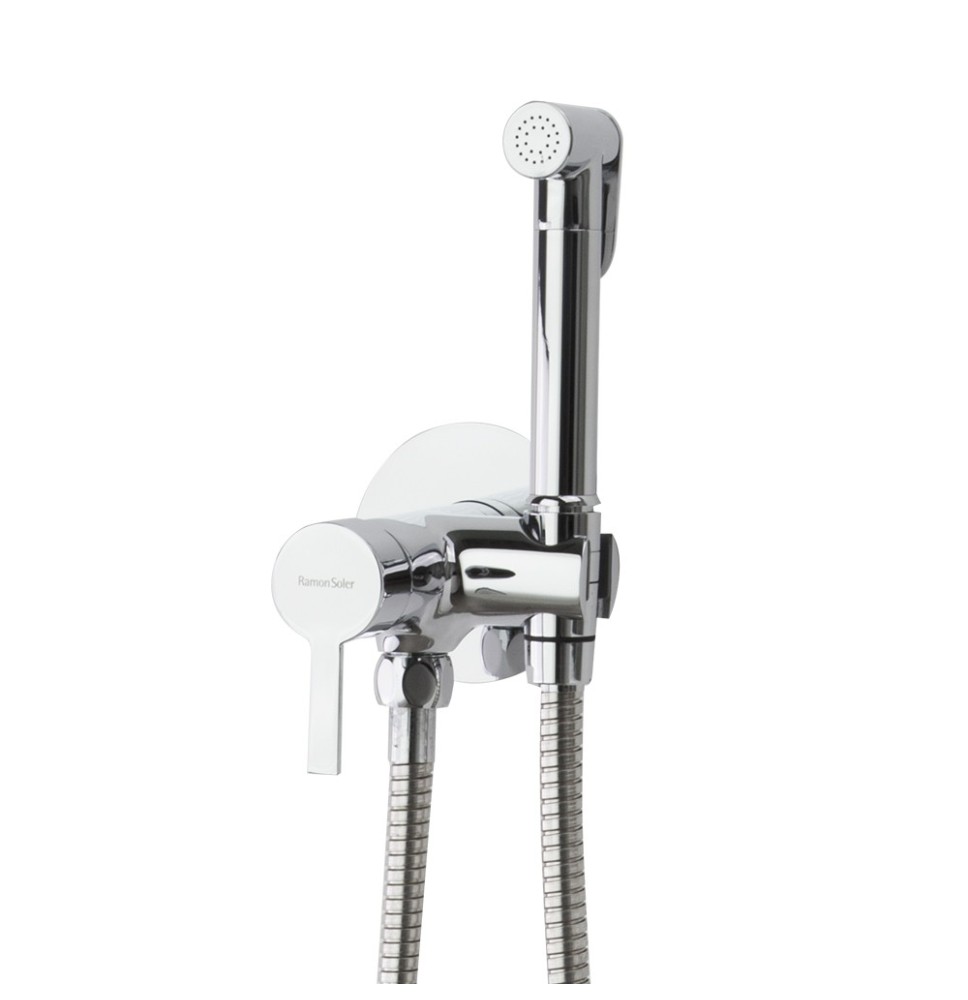 RAMON SOLER KUATRO MONOMANDO EMPOTRADO MEZCLADOR 2 AGUAS PARA WC 110MM ORO CEPILLADO