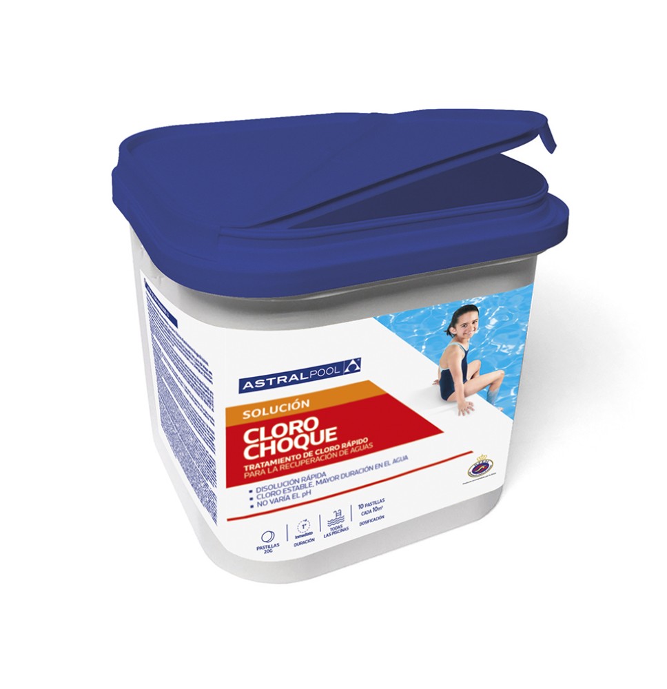 ASTRAL CLORO RAPIDO CHOQUE TABLETAS 30GR 5KG -SIN BORICO-