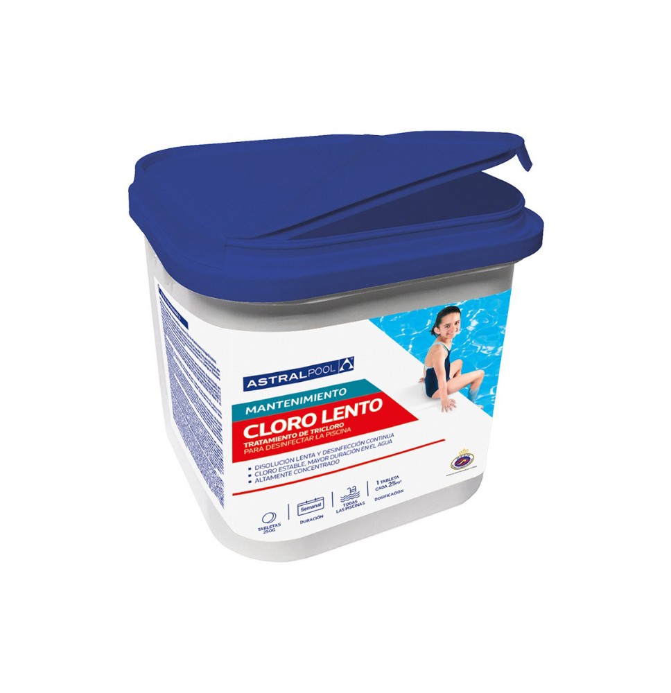 ASTRAL CLORO LENTO TRICLORO TABLETAS 250GR 5 KG