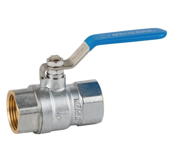 GENEBRE VALVULA ESFERA H-H 1-- PALANCA INOX AZUL PN25 PASO TOTAL