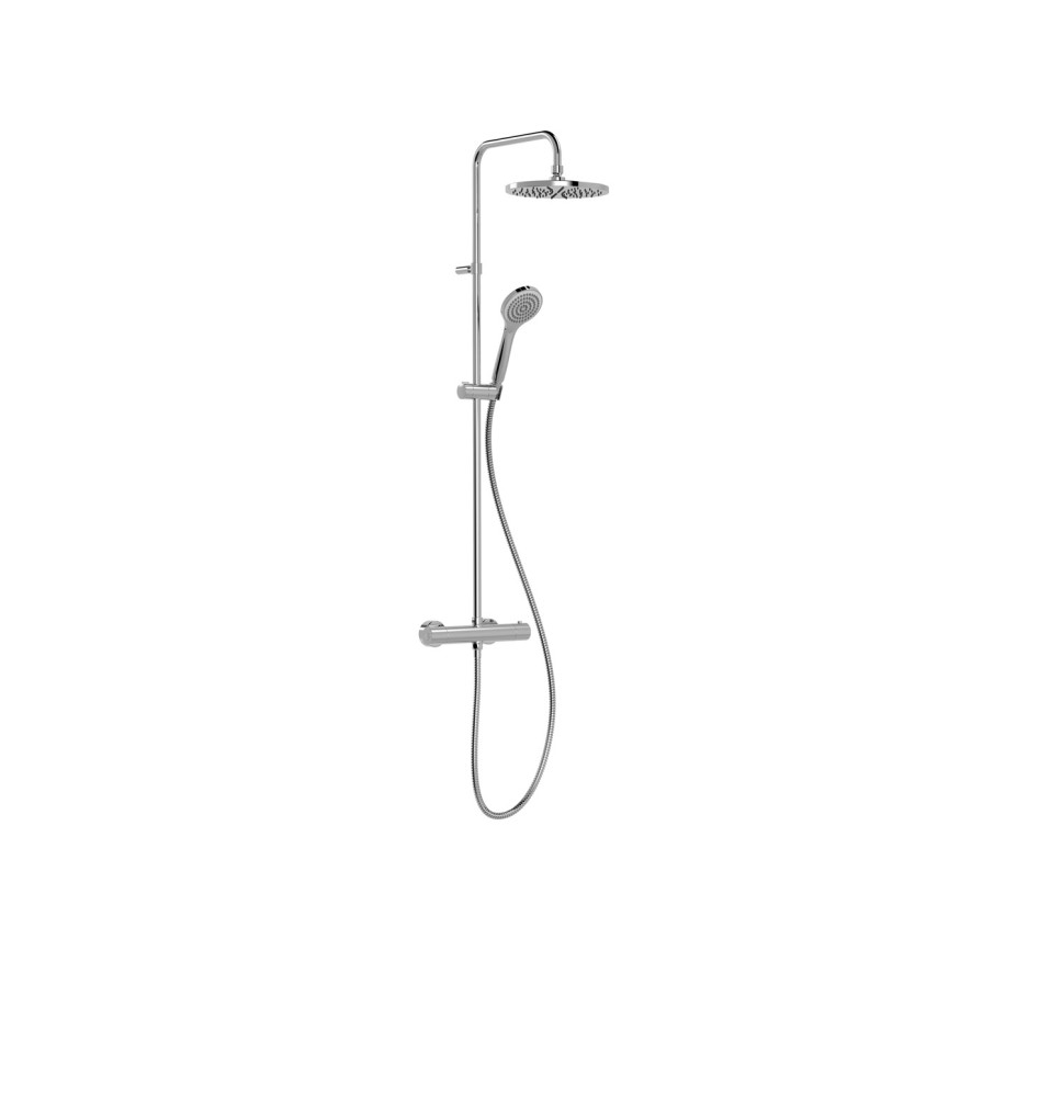 TRES BASE PLUS CONJUNTO TERMOSTATICO MURAL DE 2 VIAS PARA DUCHA- ROCIADOR DE DUCHA ORIENTABLE- Ø 250 MM CROMO