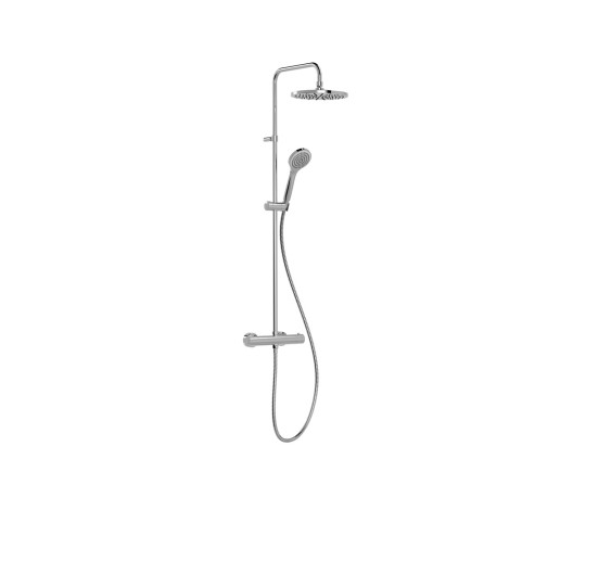 TRES BASE PLUS CONJUNTO TERMOSTATICO MURAL DE 2 VIAS PARA DUCHA- ROCIADOR DE DUCHA ORIENTABLE- Ø 250 MM CROMO